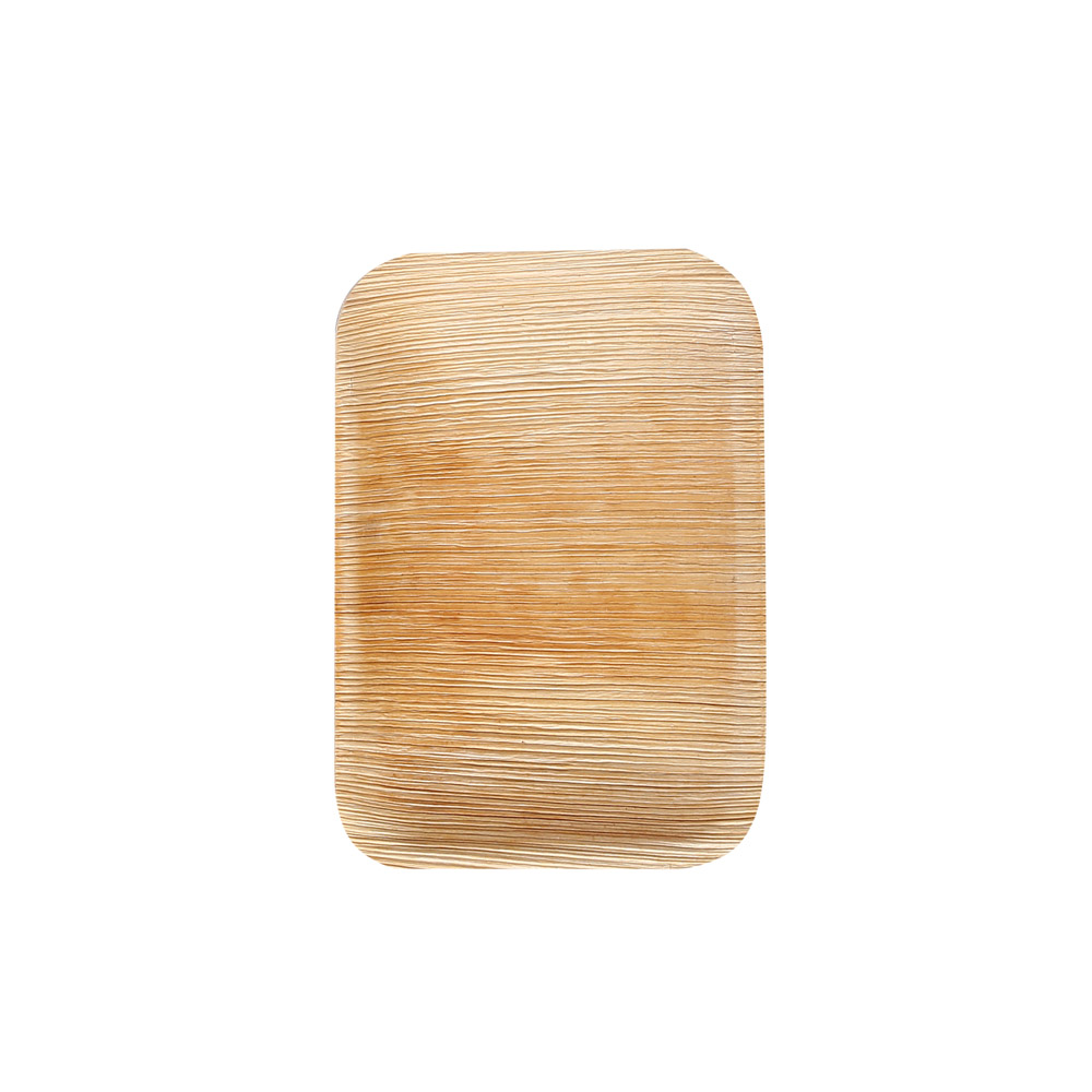 Biodegradable plate rectangular made of palm leaf 17cm long