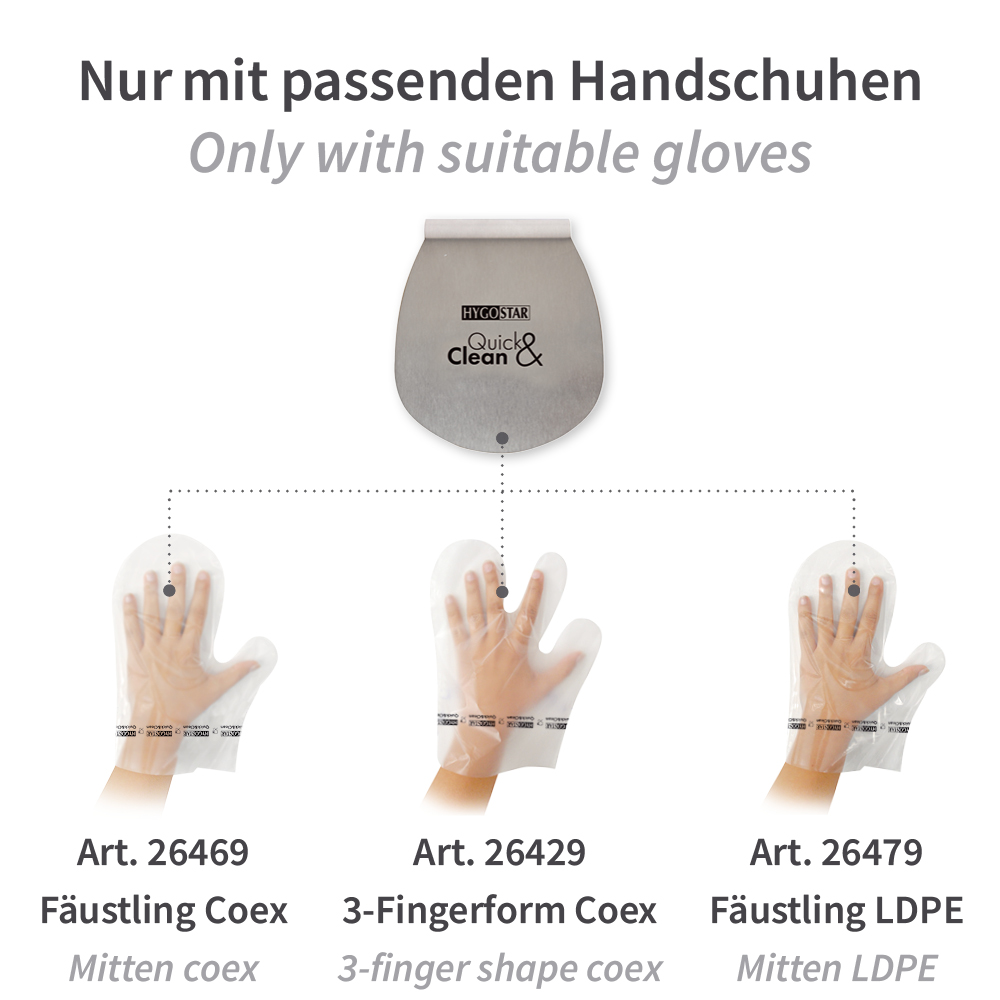 Quick&Clean Kit Single | Edelstahl, Nur mit den passenden Handschuhen Quick&Clean Kit Single aus Edelstahl, Nur mit den passenden Handschuhen