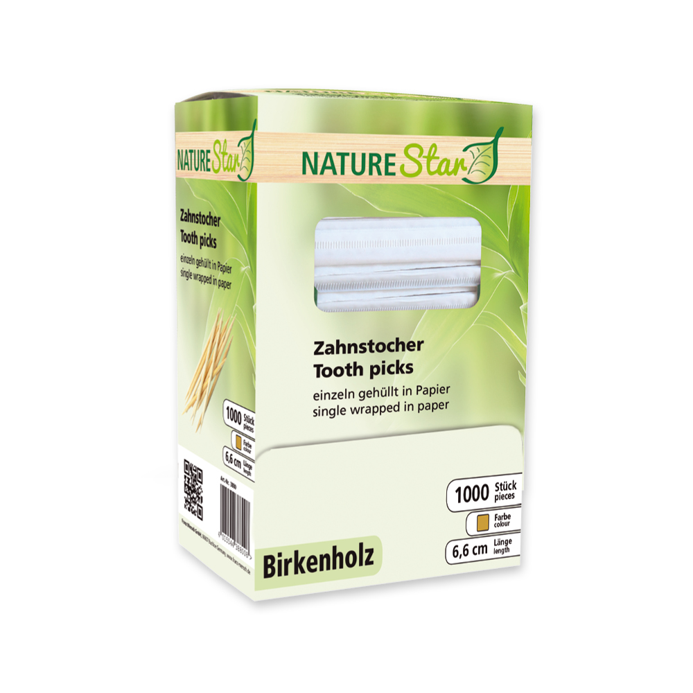 Zahnstocher Papier gehüllt | Birkenholz, Verpackung Zahnstocher Papier gehüllt aus Birkenholz in der Verpackung