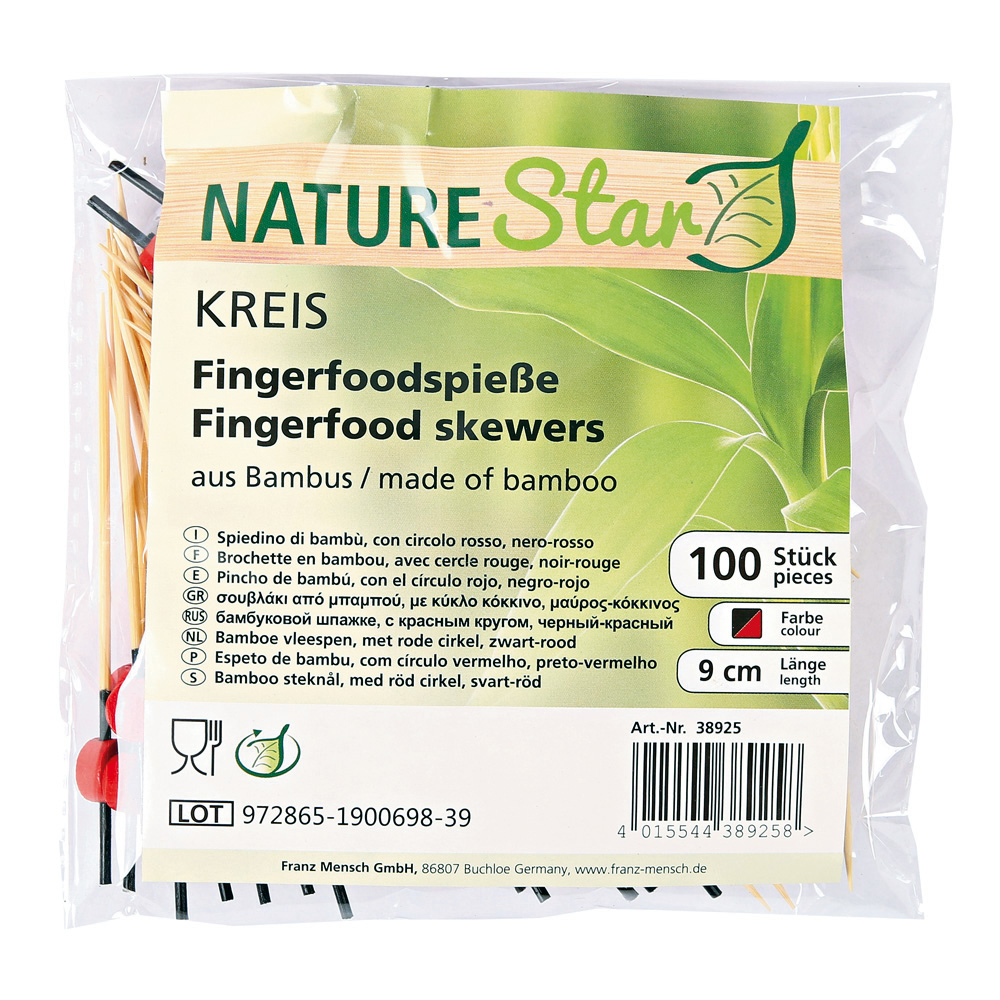 Fingerfood skewers "Kreis" made of Bamboo in the package with 100 pieces