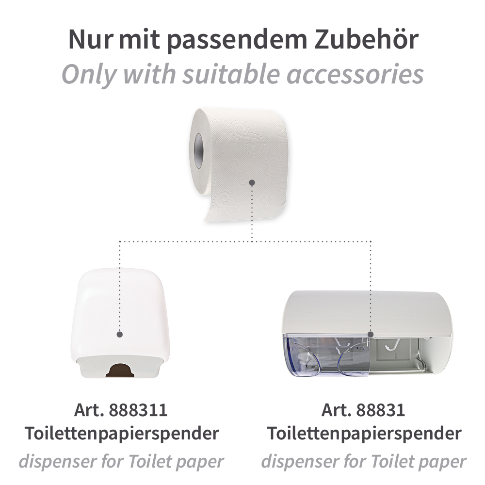 Toilettenpapier, Kleinrolle, 2-lagig | Zellulose, Zubehör Toilettenpapier, Kleinrolle, 2-lagig aus Zellulose, Zubehör