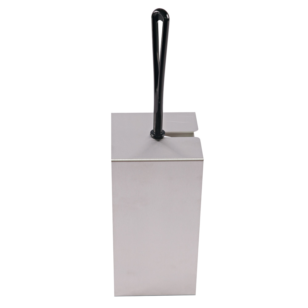 Toilet brush holder, stainless steel in the side view