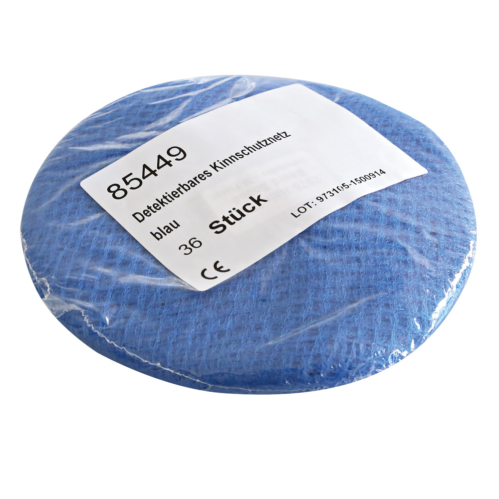 Beard cover made of nylon detectable in blue in the package