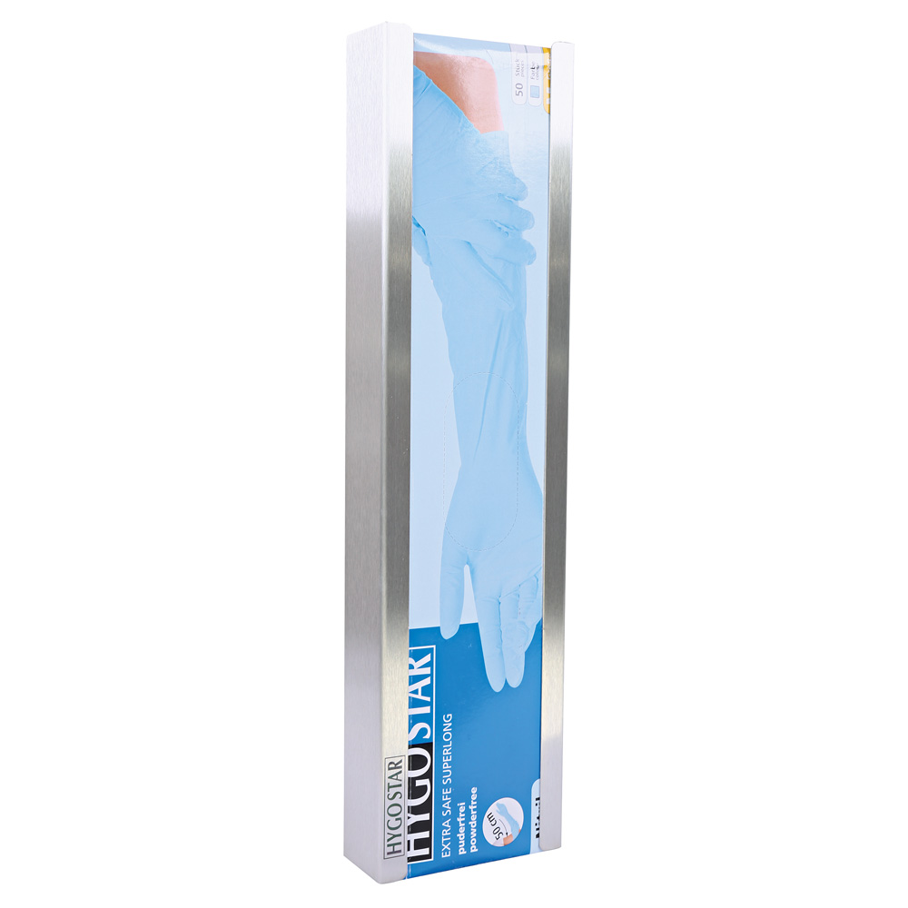 Glove dispenser Extra Safe Superlong made of stainless steel with 45cm for one glove box