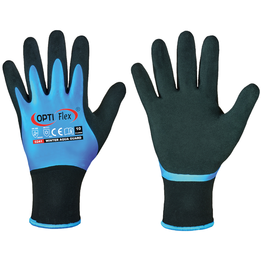 Opti Flex® Winter Aqua Guard 0241, cold protection gloves in the front and back view