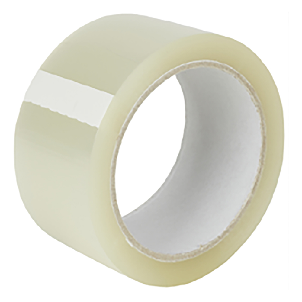 Packaging tape with acrylic adhesive, low-noise made of PP in transparent