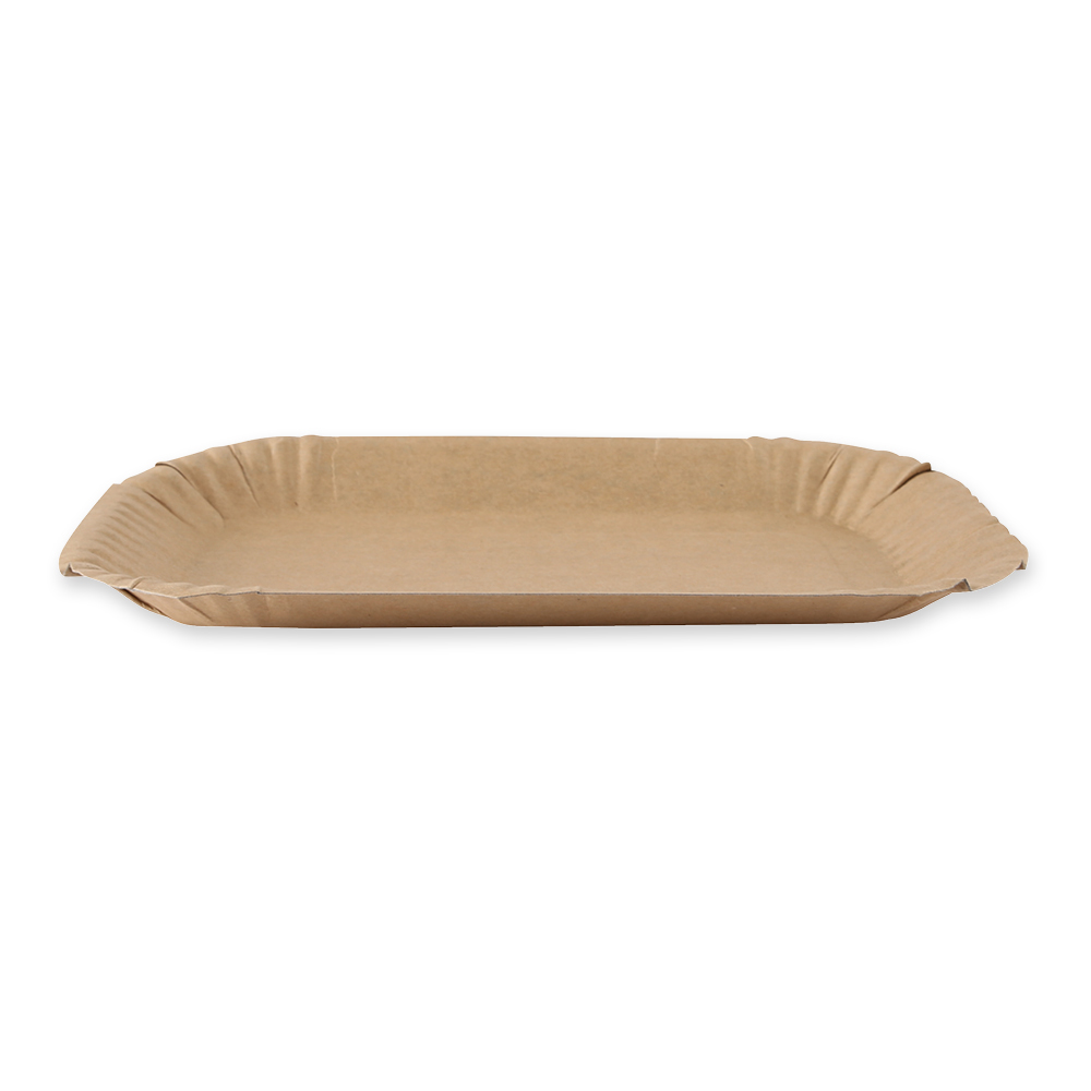 Paper bowls rectangular, kraft paper,  FSC®-certified with front, bigger bowl