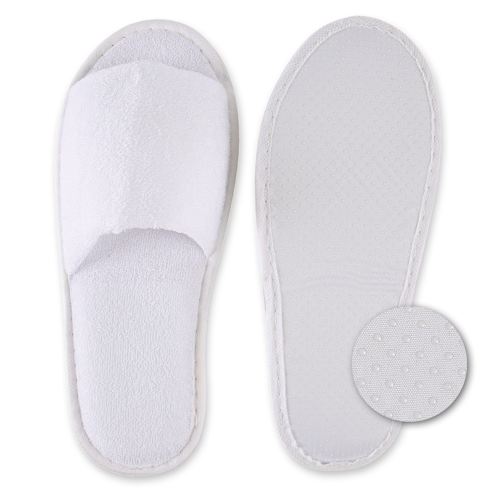 Slipper Dots, open, made from cotton with a bottom view