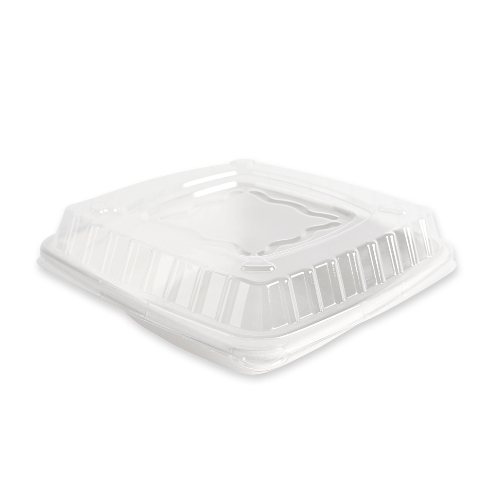 Organic trays, square made of bagasse, with lid