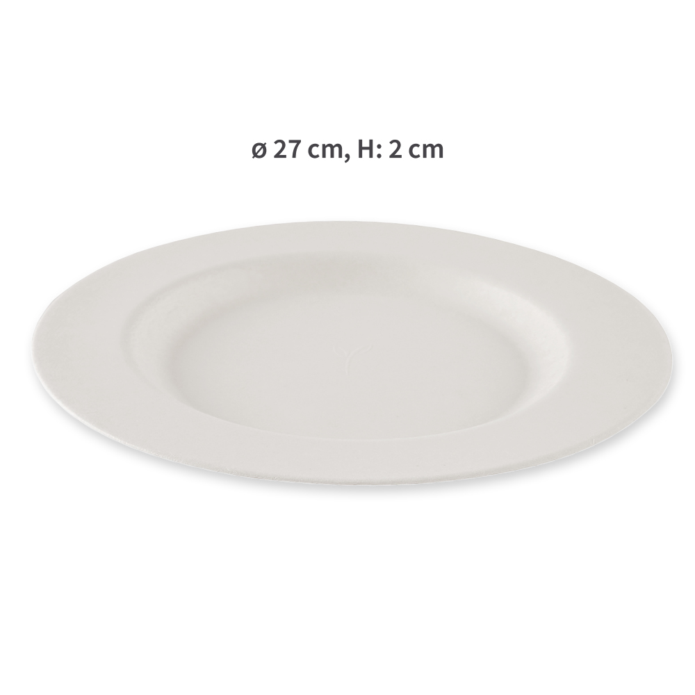 Organic plates Gourmet, round made bagasse with diameter
