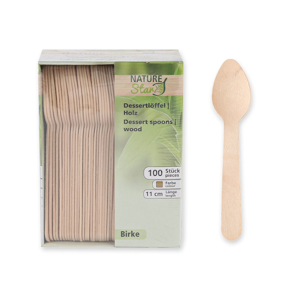 Organic coffee spoons | wood, packaging with coffee spoon Organic coffee spoons made of wood and packaging with coffee spoon