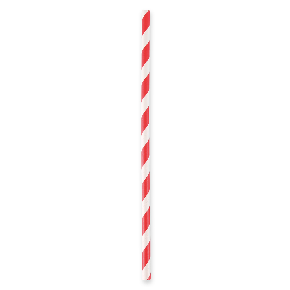 Paper drinking straw "Classic" striped, FSC®-certified, red