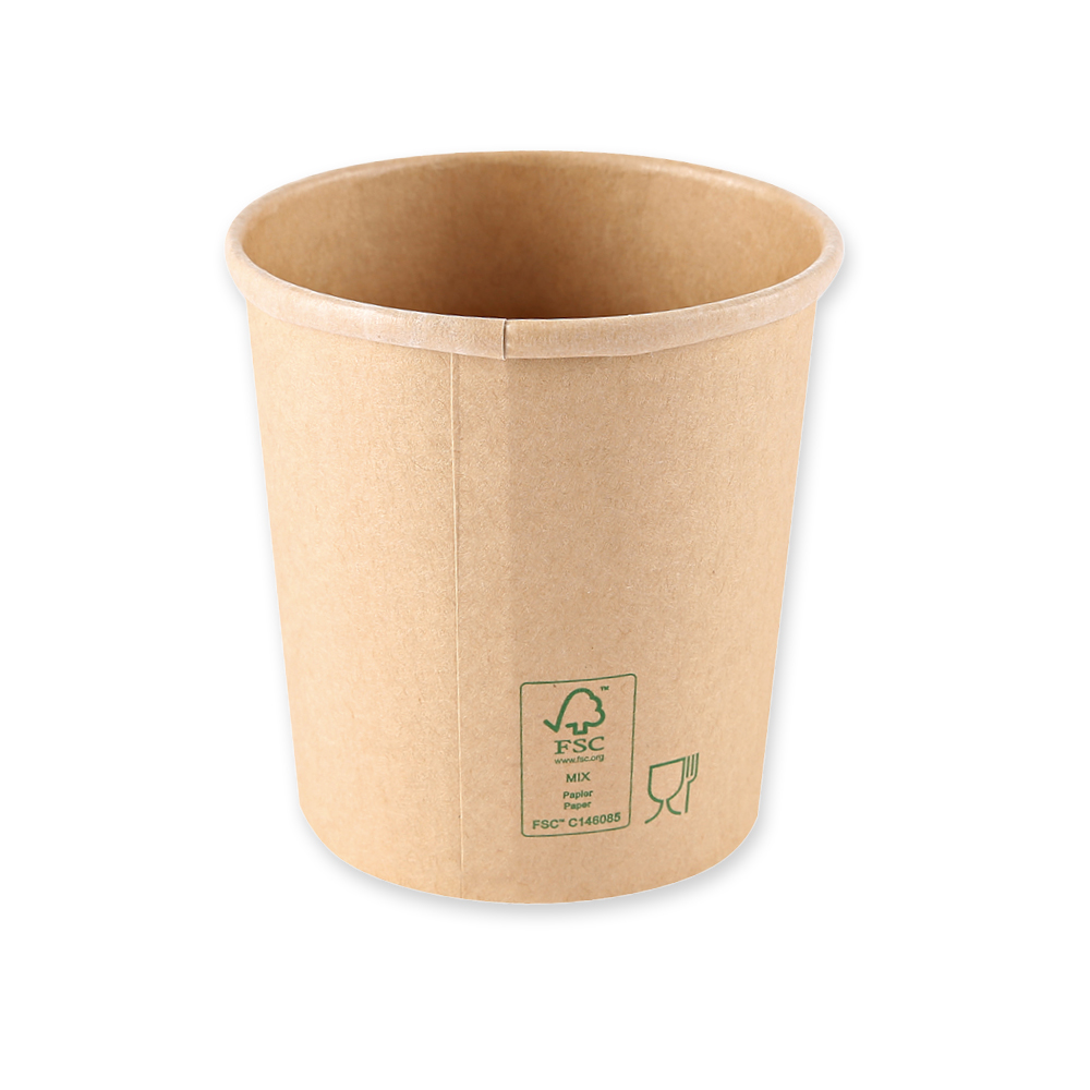 Organic soup cups Minestrone made of kraft paper/PE, FSC®-mix, back side