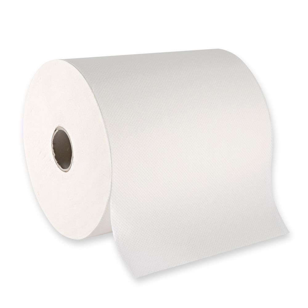 Paper towel rolls, 2-ply made of cellulose, outside unwinding, unwinding