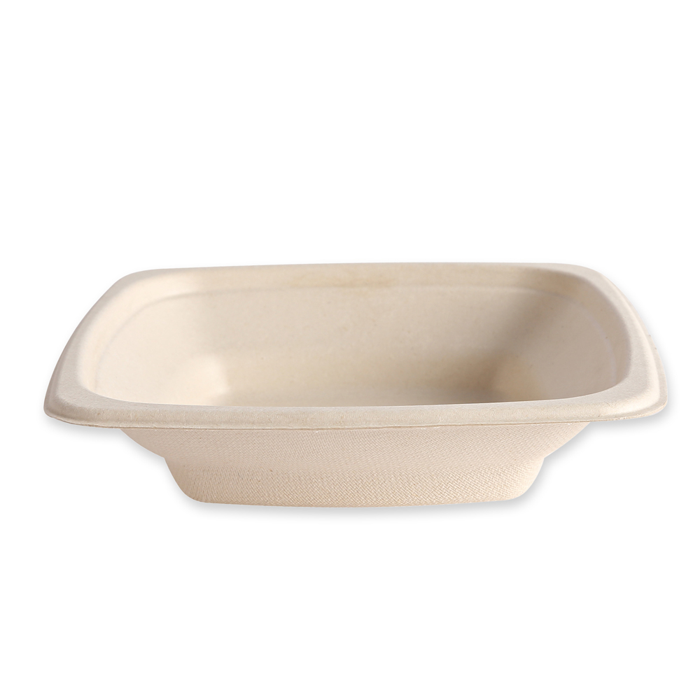 Organic trays, square | bagasse, without lid Organic trays, square made of bagasse, without lid