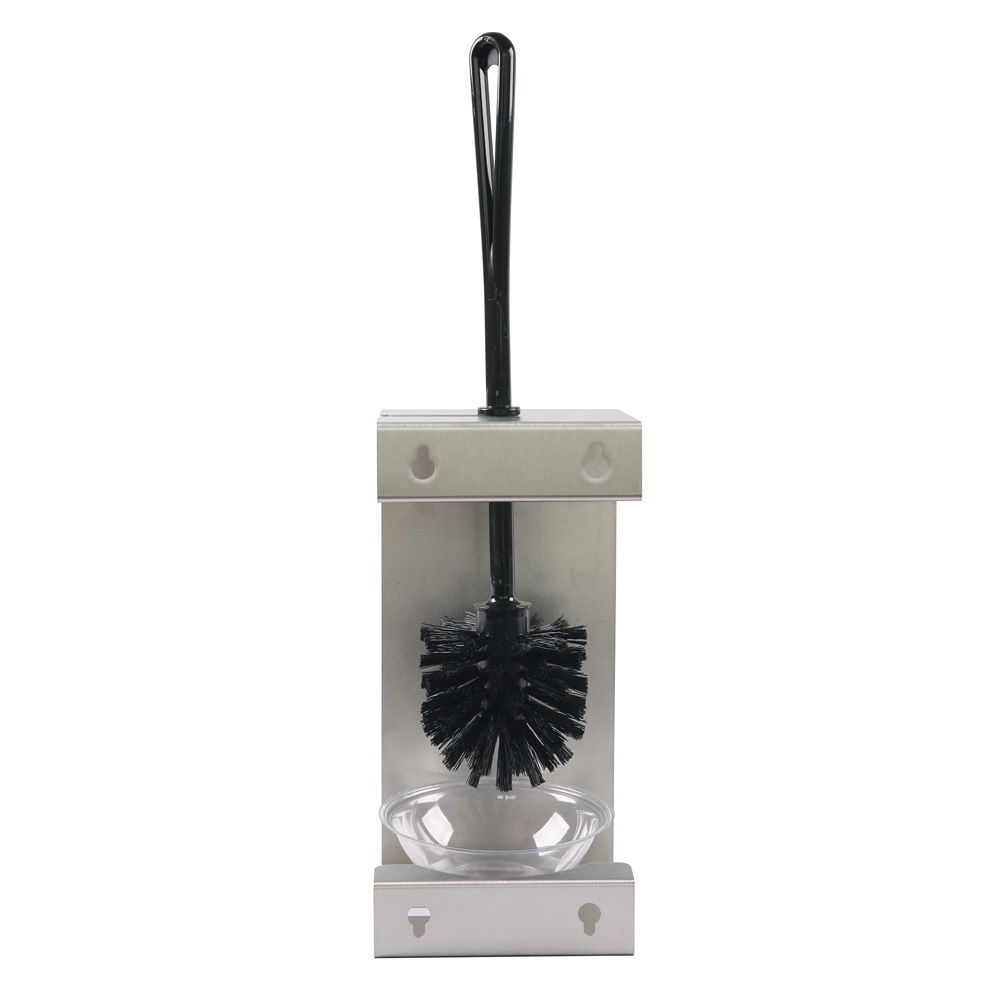 Toilet brush holder, stainless steel in the front view