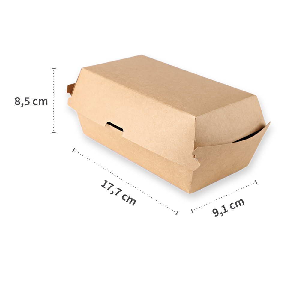 Sandwich box "Club" made of kraft paper, dimensions