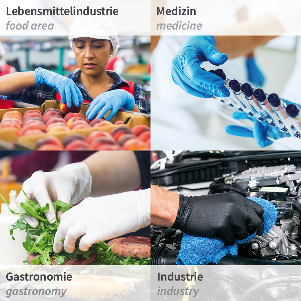 Handschuhspender Single | Edelstahl, Bereiche Handschuhspender Single aus Edelstahl in verschiedenen Bereichen