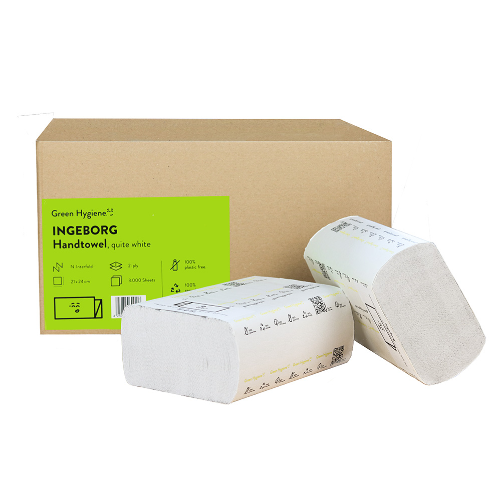 Green Hygiene® Papierhandtücher INGEBORG, 2-lagig aus Recyclingpapier in Interfold als Vorschaubild