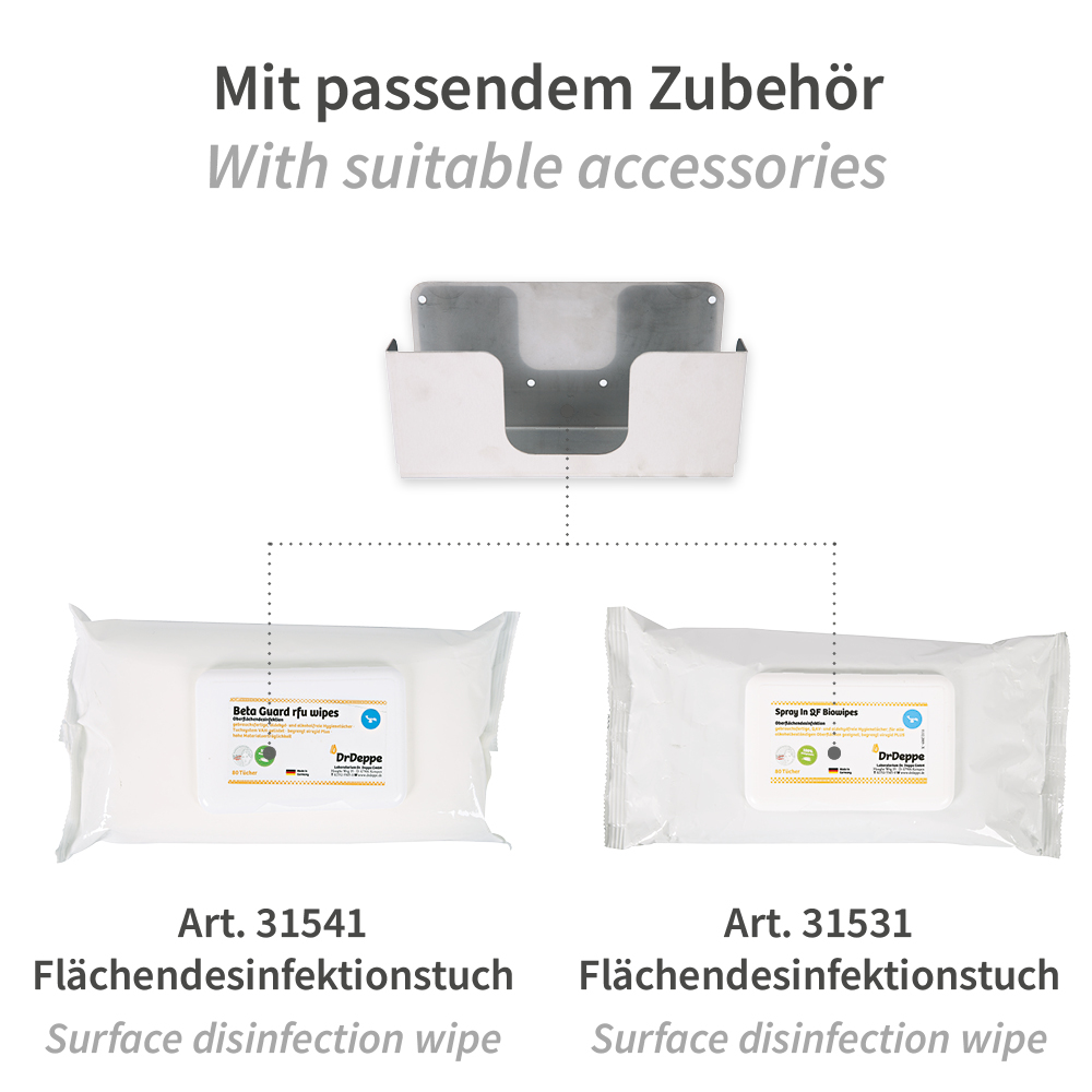 Flowpackspender aus Edelstahl mit passendem Zubehör