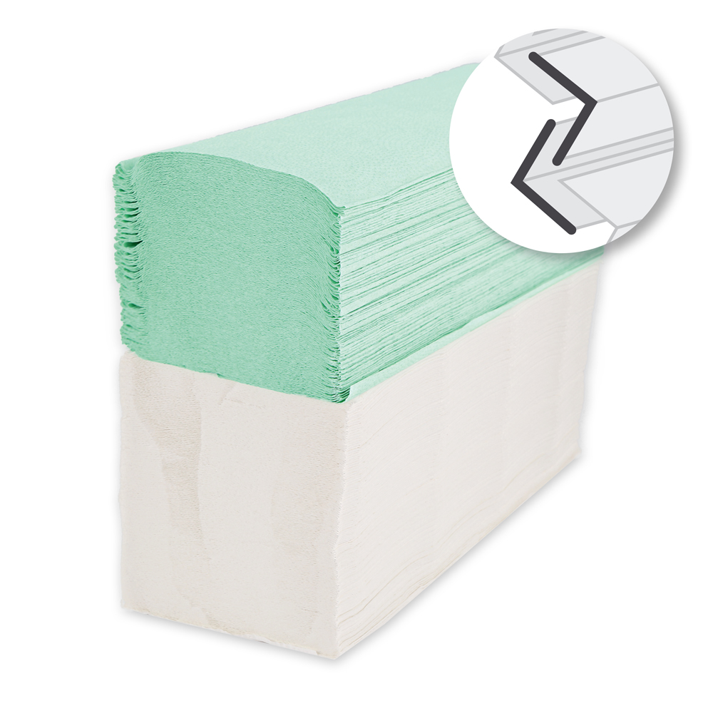 Papierhandtücher, 2-lagig aus Zellulose, V/ZZ-Falzung, Vorschaubild