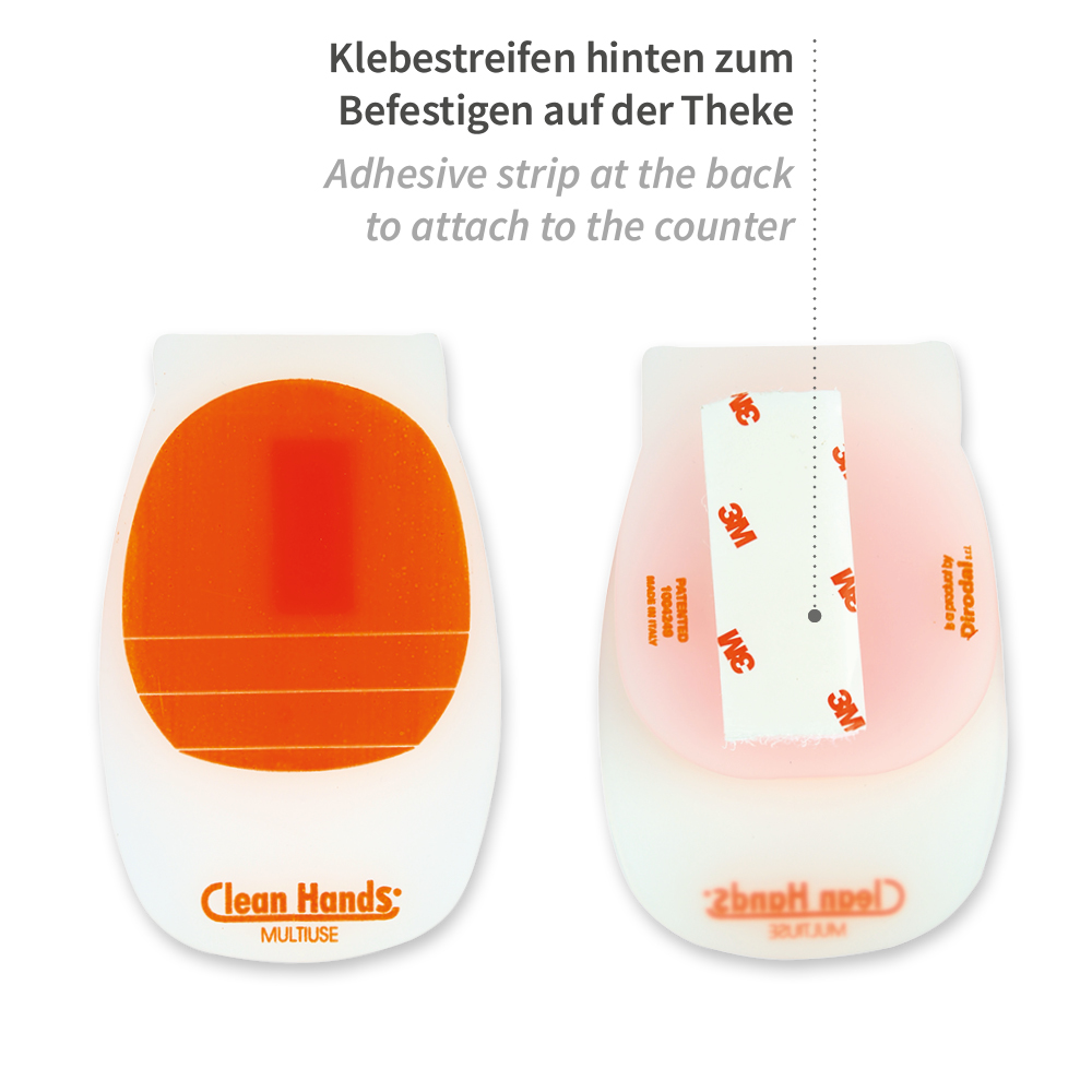Clean Hands® Body Kit Single aus Kunststoff in der Rückansicht mit Handschuh