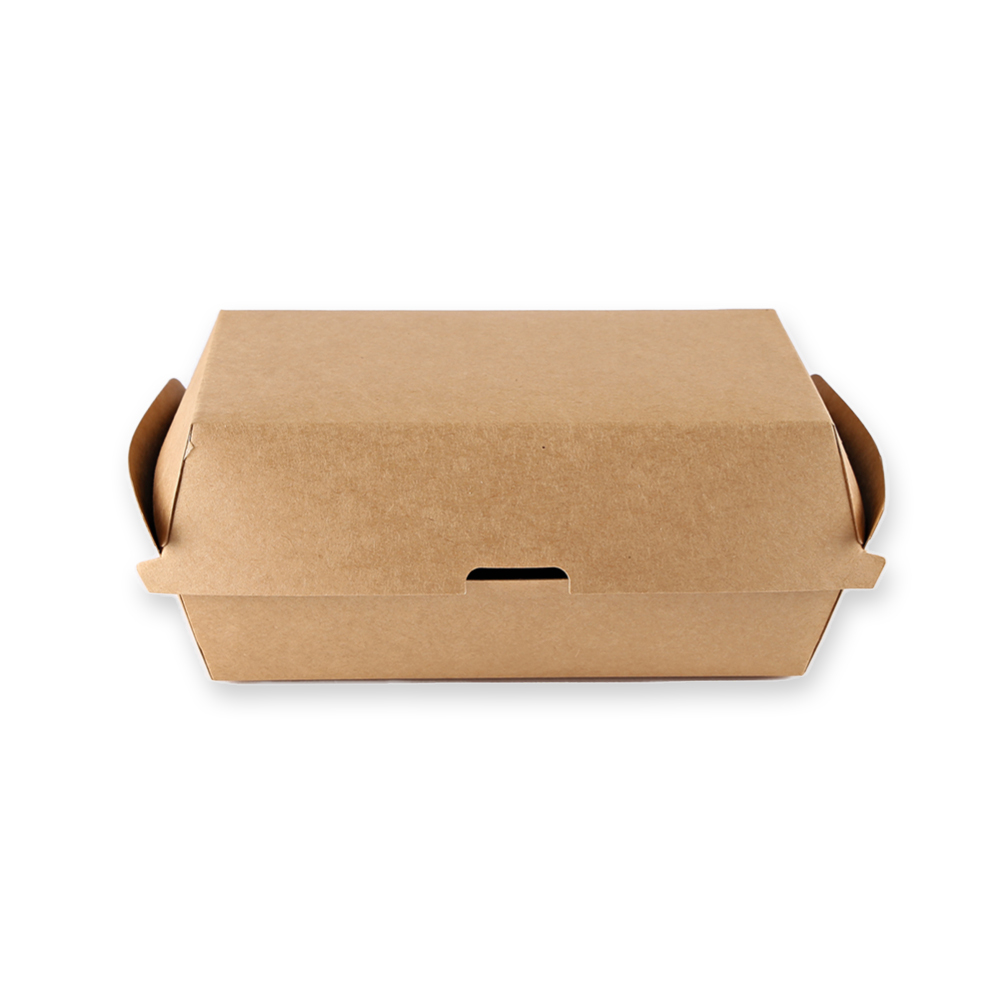 Sandwich box "Club" made of kraft paper, front view