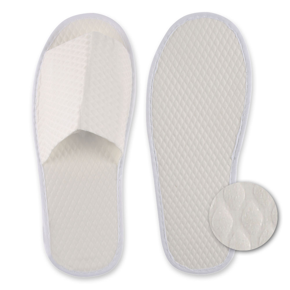 Organic slipper, open made of paper, front and back view