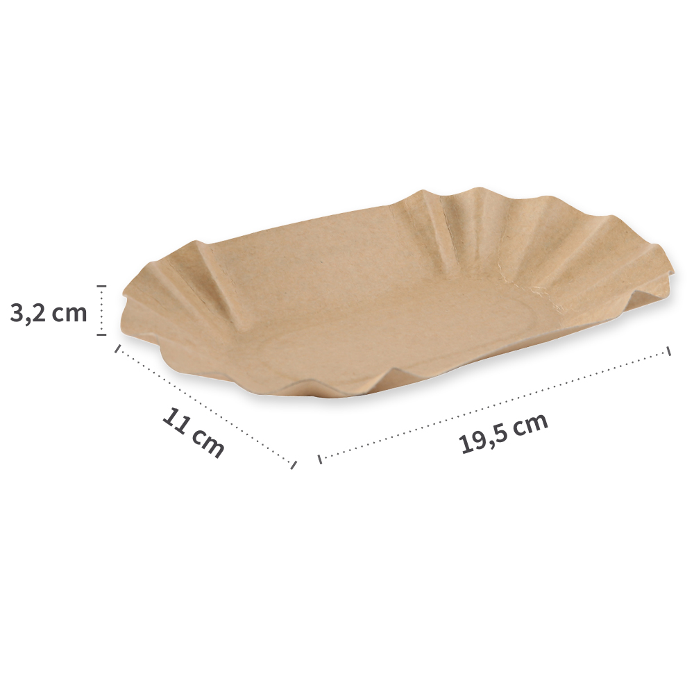 Bio Schale oval aus Kraftpapier, FSC®-zertifiziert, Maße