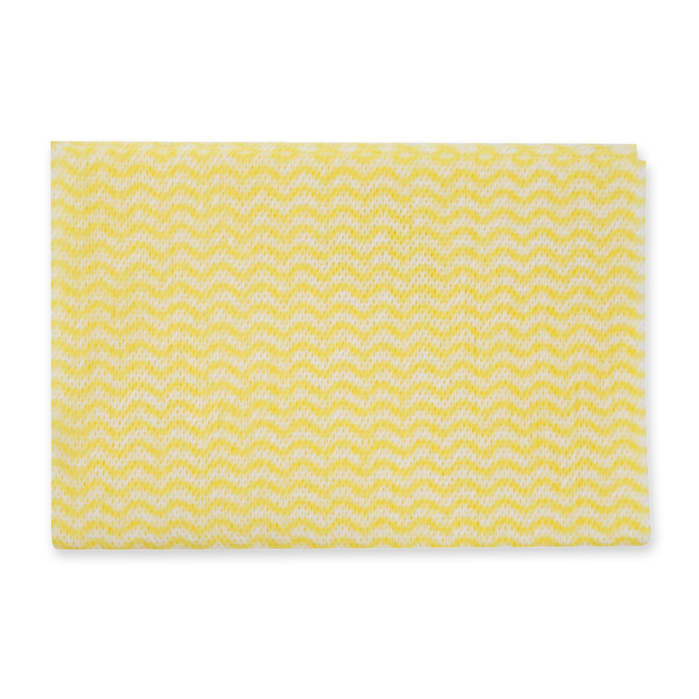 Dishcloths made of viscose/polyester, pleated, yellow