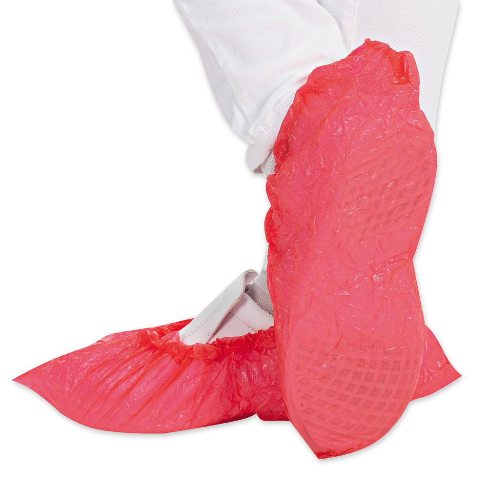 Overshoes from CPE in the side view in red
