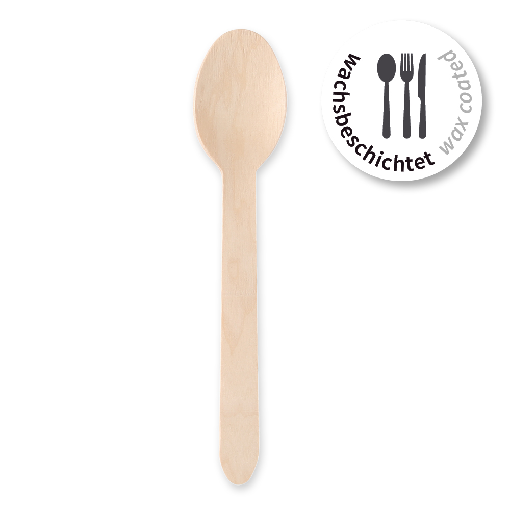 Spoons made of wood FSC® 100%, wax coated with 160mm lenght