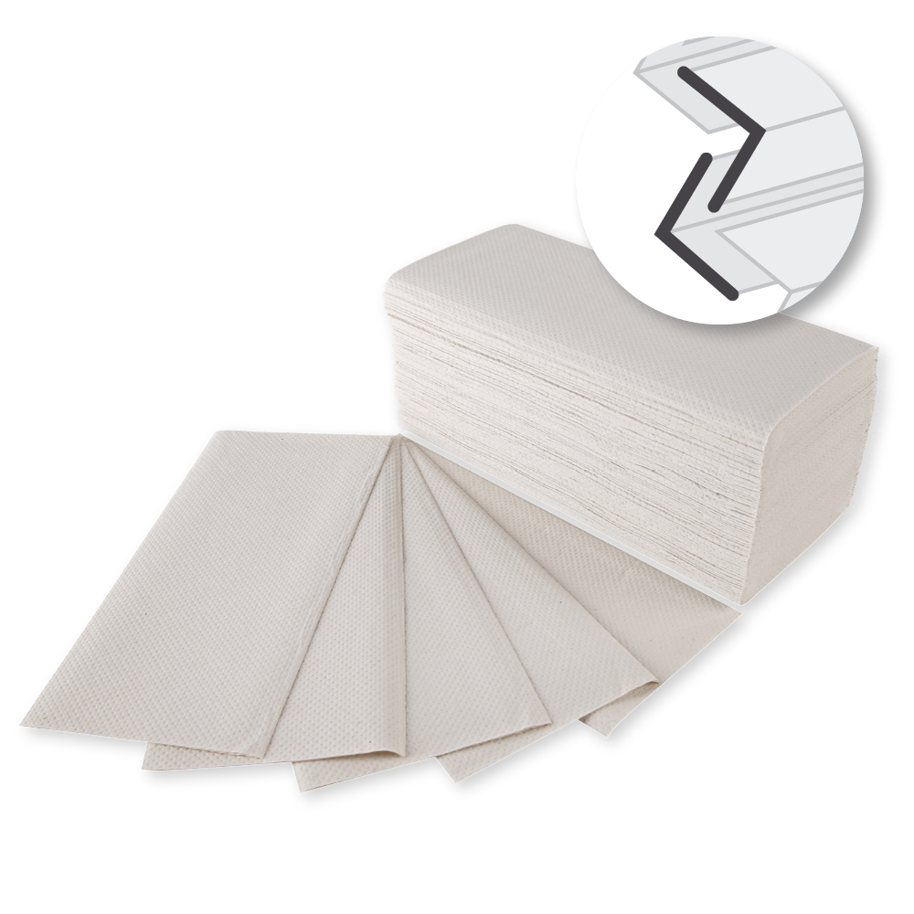 Papierhandtücher, 2-lagig, weiß aus Recyclingpapier, V/ZZ-Falzung, FSC®-Recycled