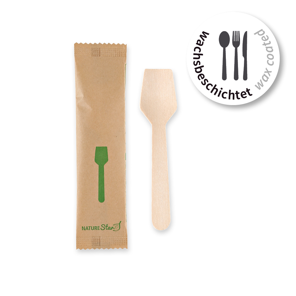 Organic ice cram spoons made of wood FSC® 100%, wax coated