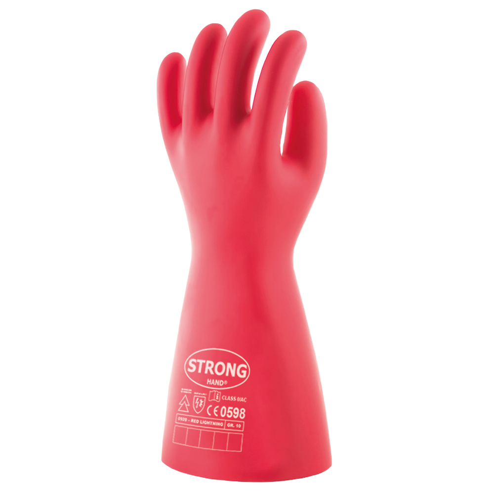 Stronghand® Red Lightning 0920, Elektriker Handschuhe, Frontansicht Stronghand® Red Lightning 0920, Elektriker Handschuhe in der Frontansicht