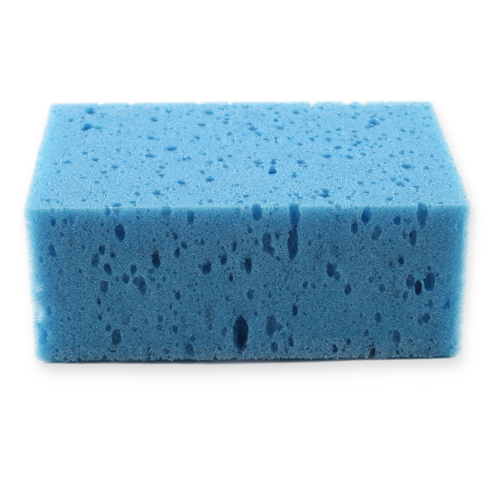 All-purpose sponges Colour-set made of foam in blue in the front view