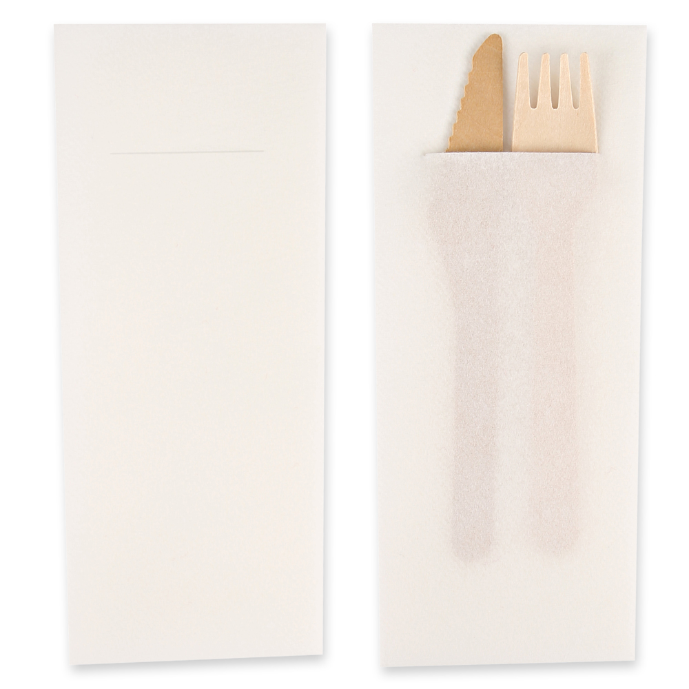 Cutlery napkins, 40x33cm, 1-ply with 1/8 fold, airlaid, FSC®-mix, white