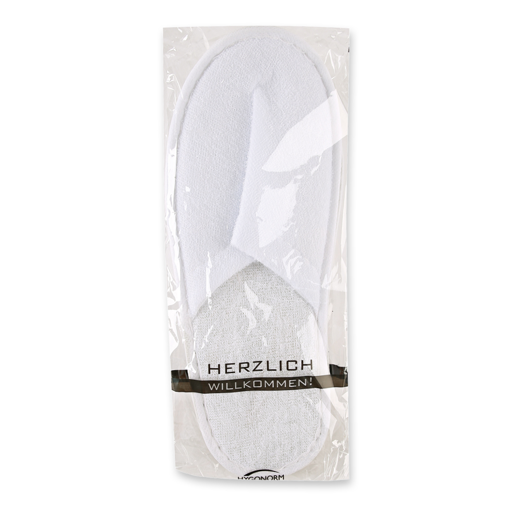 Slipper Classic, closed, made from polyester in package