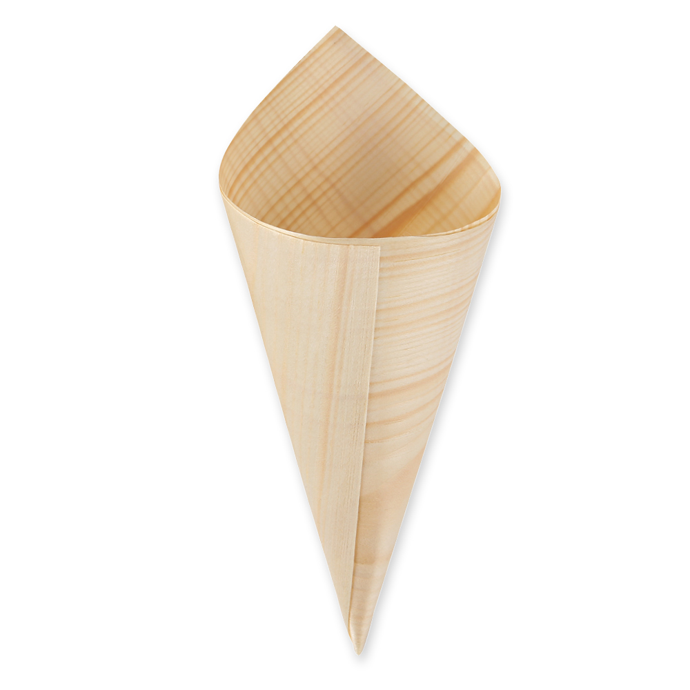 Biodegradable wooden cone made of Pine wood, 195mm