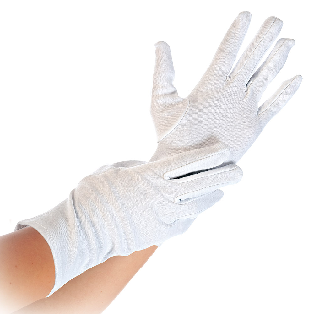 Cotton gloves Blanc packed in pairs in white