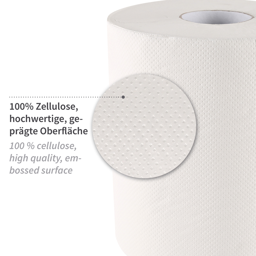 Paper towel rolls, 1-ply made of cellulose, centerfeed, material