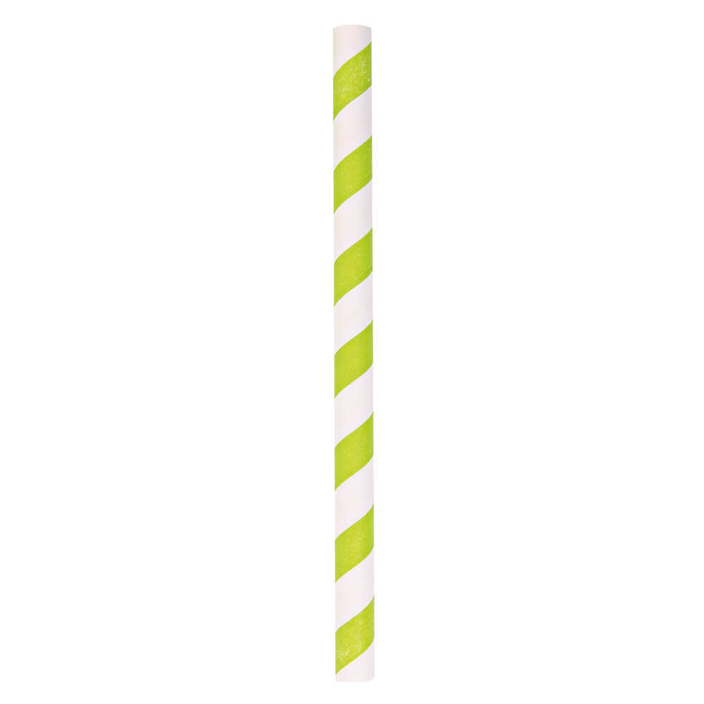 Paper drinking straw "Cocktail" striped, green-white single