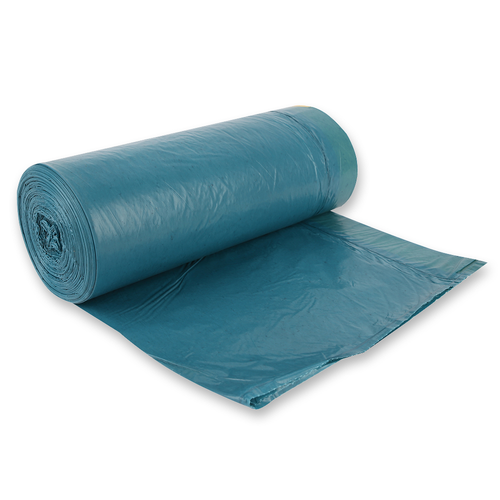 Waste bags with drawstring, 120 l from LDPE on the roll in the oblique view