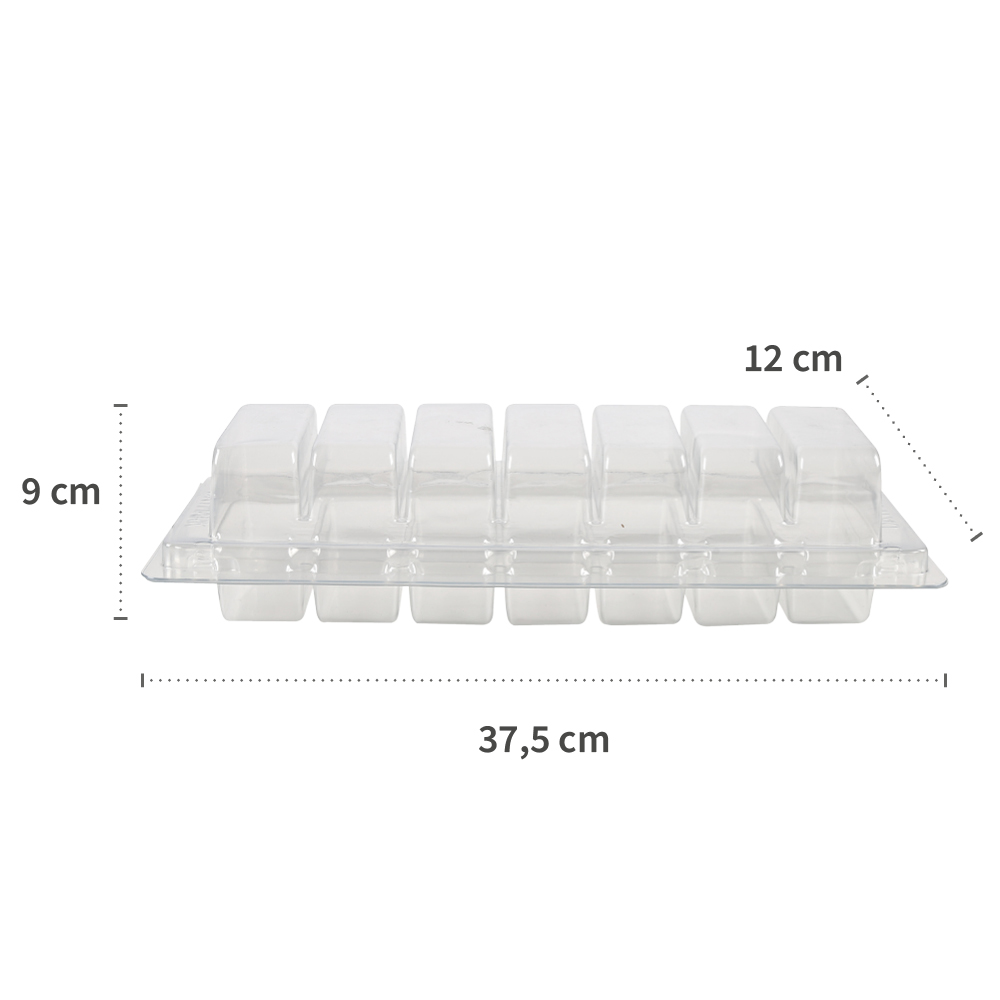 Spender für Tagesetiketten, 25 x 25 mm | PET, Maße Spender für Tagesetiketten, 25 x 25 mm aus PET mit Maße