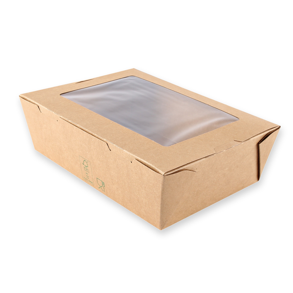 Foodboxen Menu mit Sichtfenster aus Kraftpapier/PE, FSC®-Mix, in Hauptansicht