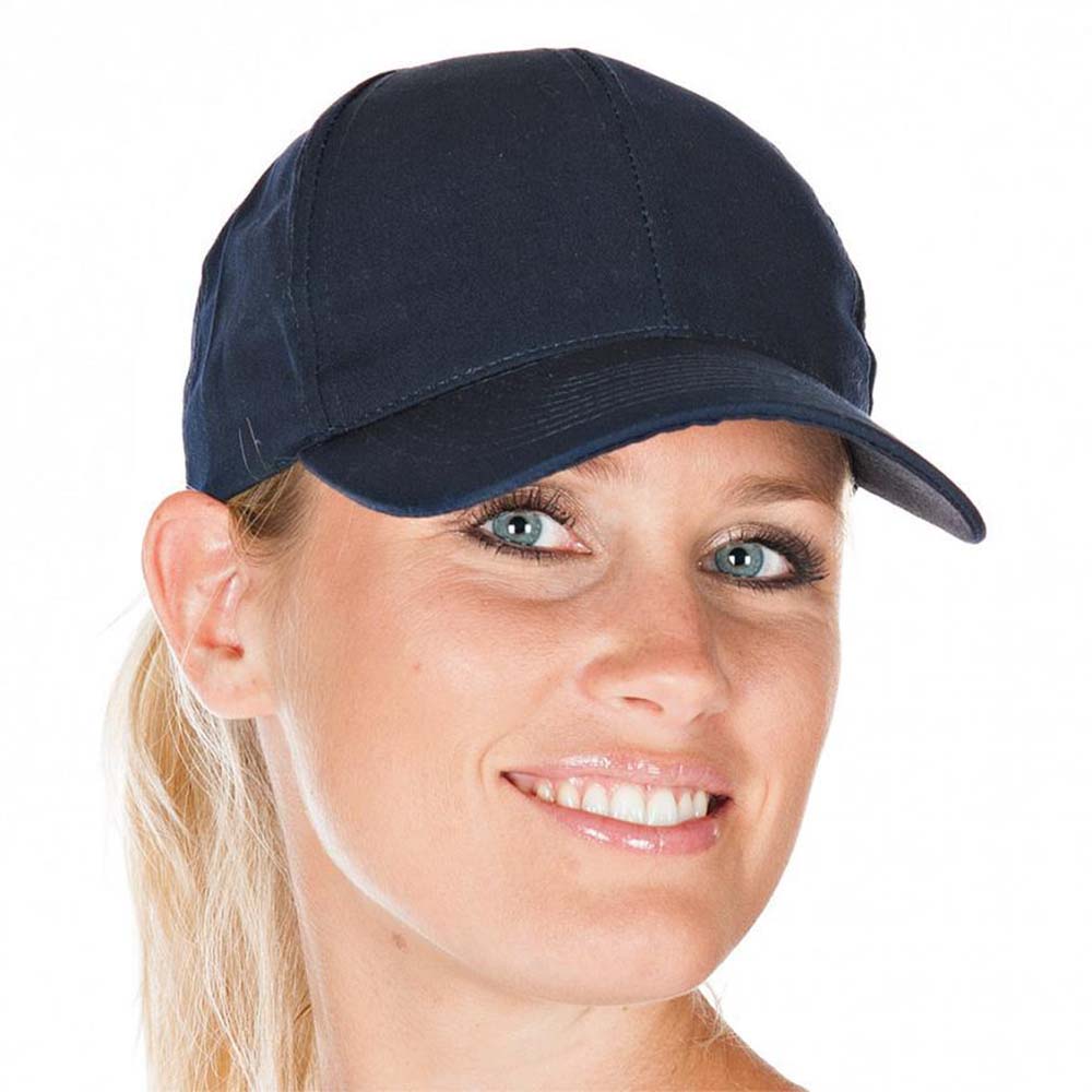 Baseball caps made of polycotton in blue