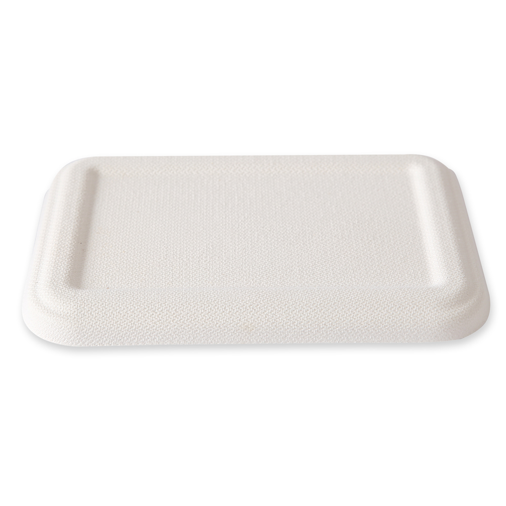 Organic lid for trays made of bagasse
