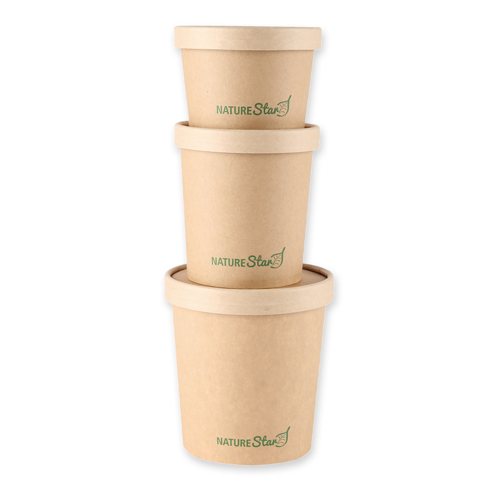Organic soup cups Minestrone made of kraft paper/PE, FSC®-mix, sizes differences