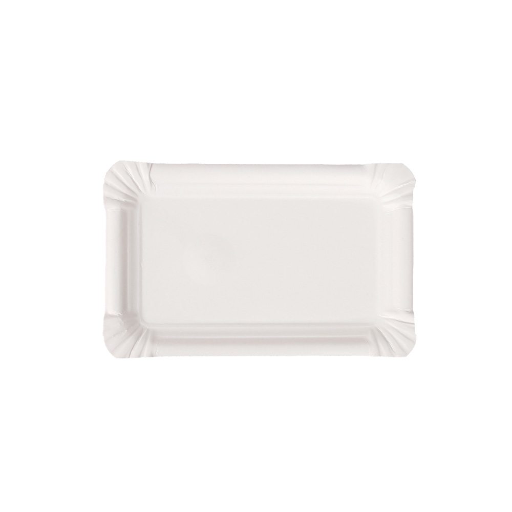 Paper plate rectangular made of paper with 17,5cm width