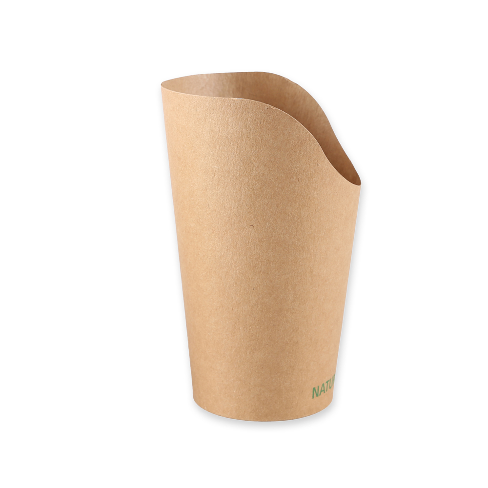 Organic snack cups Wrap made of kraft paper/PLA with 400ml in side view